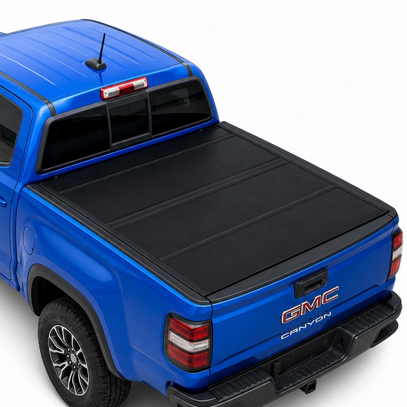 Low Profile Hard Quad-Fold Tonneau Cover for GMC Canyon